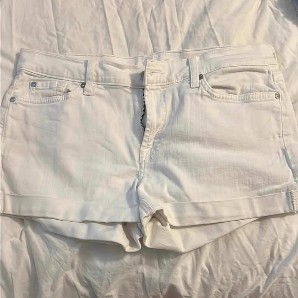 7 for all mankind White Denim Shorts